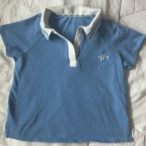 Prince Pickleball Blue and White Polo Shirt Classic Sporty Design